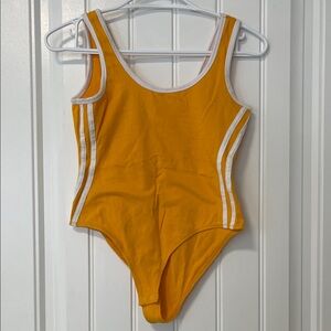 Bluenotes Yellow bodysuit with White Accents